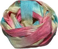 Image 1 of Ready To Ship! 10YD. SNO CONES HAND DYED SARI SILK RIBBON BY COLOR BURST SILK