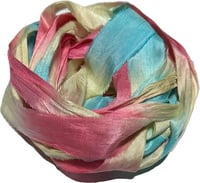 Image 3 of Ready To Ship! 10YD. SNO CONES HAND DYED SARI SILK RIBBON BY COLOR BURST SILK