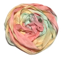 Image 3 of Ready To Ship! 10YD. BEACH CABANA HAND DYED SARI SILK RIBBON BY COLOR BURST SILK