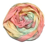 Image 4 of Ready To Ship! 10YD. BEACH CABANA HAND DYED SARI SILK RIBBON BY COLOR BURST SILK