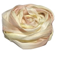 Image 4 of Ready To Ship! 10YD. SUGAR COOKIE HAND DYED SARI SILK RIBBON BY COLOR BURST SILK