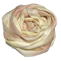 Image 5 of Ready To Ship! 10YD. SUGAR COOKIE HAND DYED SARI SILK RIBBON BY COLOR BURST SILK