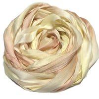 Image 6 of Ready To Ship! 10YD. SUGAR COOKIE HAND DYED SARI SILK RIBBON BY COLOR BURST SILK