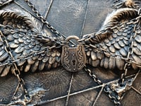 Image 3 of FANTASY AND STEAMPUNK 3D CHAINED ANGEL WINGS ON CANVAS