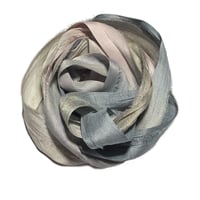 Image 3 of 10YD. BLUE CYLINDER HAND DYED SARI SILK RIBBON BY COLOR BURST SILK