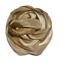 Image 2 of 10YD. KHAKI HAND DYED SARI SILK RIBBON BY COLOR BURST SILK