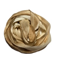 Image 4 of 10YD. KHAKI HAND DYED SARI SILK RIBBON BY COLOR BURST SILK