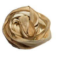 Image 5 of 10YD. KHAKI HAND DYED SARI SILK RIBBON BY COLOR BURST SILK