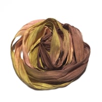 Image 2 of Ready To Ship! 10YD. CACTUS FLOWER HAND DYED SARI SILK RIBBON BY COLOR BURST SILK