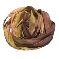 Image 3 of Ready To Ship! 10YD. CACTUS FLOWER HAND DYED SARI SILK RIBBON BY COLOR BURST SILK