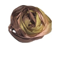 Image 4 of Ready To Ship! 10YD. CACTUS FLOWER HAND DYED SARI SILK RIBBON BY COLOR BURST SILK