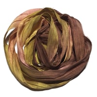 Image 5 of Ready To Ship! 10YD. CACTUS FLOWER HAND DYED SARI SILK RIBBON BY COLOR BURST SILK
