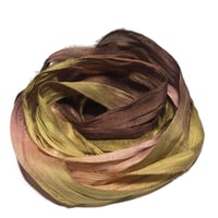 Image 1 of Ready To Ship! 10YD. CACTUS FLOWER HAND DYED SARI SILK RIBBON BY COLOR BURST SILK