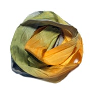Image 3 of 10YD. HAYRIDE HAND DYED SARI SILK RIBBON BY COLOR BURST SILK