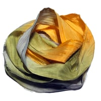 Image 1 of 10YD. HAYRIDE HAND DYED SARI SILK RIBBON BY COLOR BURST SILK