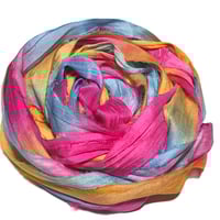 Image 3 of Ready To Ship! 10YD. SOLAR FLARE HAND DYED SARI SILK RIBBON BY COLOR BURST SILK