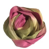 Image 4 of Ready To Ship! 10YD. TEA ROSE HAND DYED SARI SILK RIBBON BY COLOR BURST SILK