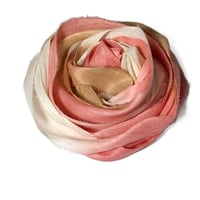 Image 1 of 10YD. PEACHES AND CREAM HAND DYED SARI SILK RIBBON BY COLOR BURST SILK
