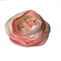 Image 2 of 10YD. PEACHES AND CREAM HAND DYED SARI SILK RIBBON BY COLOR BURST SILK