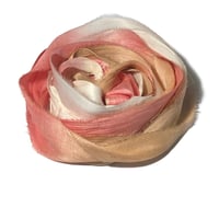 Image 4 of 10YD. PEACHES AND CREAM HAND DYED SARI SILK RIBBON BY COLOR BURST SILK