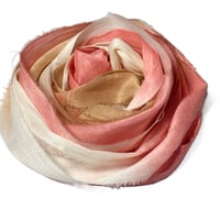 Image 7 of 10YD. PEACHES AND CREAM HAND DYED SARI SILK RIBBON BY COLOR BURST SILK