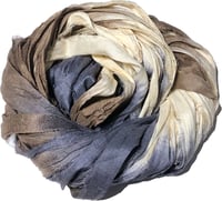 Image 1 of 10YD. RAW HIDE HAND DYED SARI SILK RIBBON BY COLOR BURST SILK