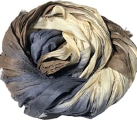 Image 8 of 10YD. RAW HIDE HAND DYED SARI SILK RIBBON BY COLOR BURST SILK