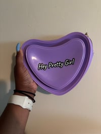 Image 1 of Silicone hey pretty girl heart purse