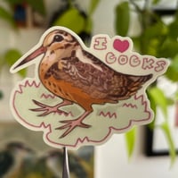 Image 2 of i love cocks woodcock sticker