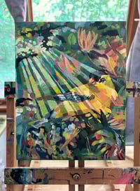 Image 1 of Immersed in Light – Goldfinch painting 