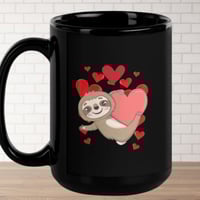 Image 2 of Sloth Hanging On To Heart Coffee Mug