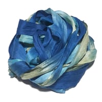 Image 4 of Ready To Ship! 10YD. AQUARIUM HAND DYED SARI SILK RIBBON BY COLOR BURST SILK