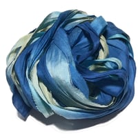 Image 5 of Ready To Ship! 10YD. AQUARIUM HAND DYED SARI SILK RIBBON BY COLOR BURST SILK