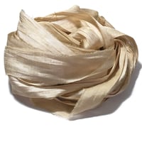 Image 1 of Ready To Ship! 10YD. CAPPUCCINO-CK HAND DYED SARI SILK RIBBON BY COLOR BURST SILK