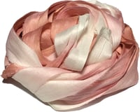Image 1 of Ready To Ship! 10YD. SHELL PINK OMBRE HAND DYED SARI SILK RIBBON BY COLOR BURST SILK