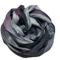 Image 5 of Ready To Ship! 10YD. BLACK ORCHIDS HAND DYED SARI SILK RIBBON BY COLOR BURST SILK