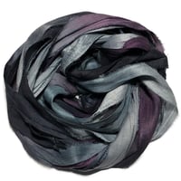 Image 9 of Ready To Ship! 10YD. BLACK ORCHIDS HAND DYED SARI SILK RIBBON BY COLOR BURST SILK