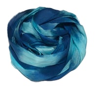 Image 2 of 10YD. POOLSIDE CB HAND DYED SARI SILK RIBBON BY COLOR BURST SILK
