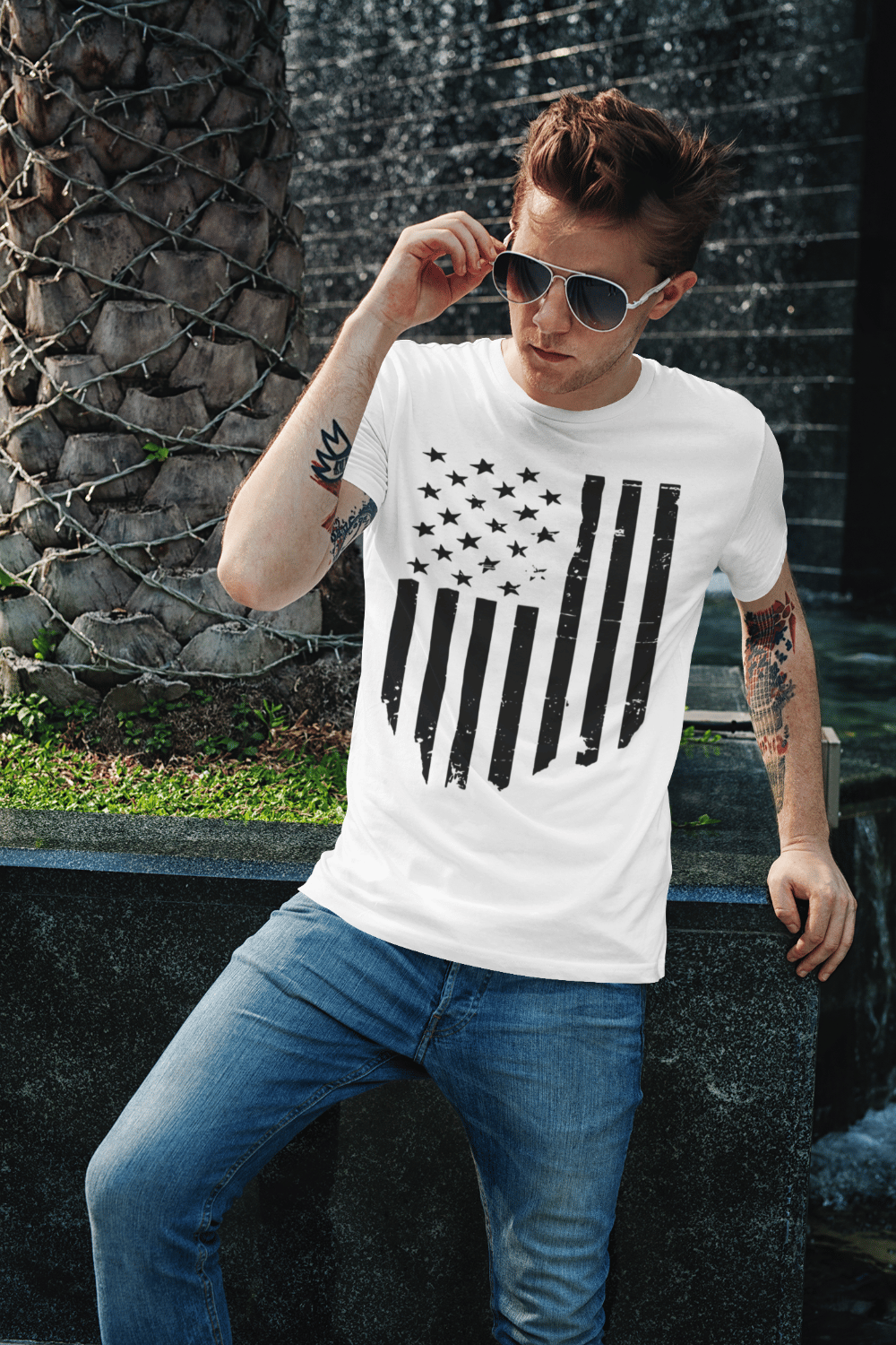Image of American Flag, Unisex Tee