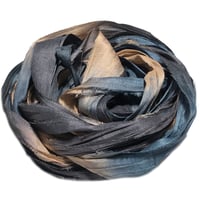 Image 1 of Ready To Ship! 10YD. MOON GLOW HAND DYED SARI SILK RIBBON BY COLOR BURST SILK