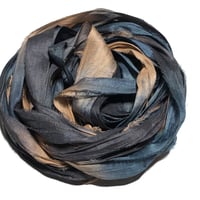 Image 2 of Ready To Ship! 10YD. MOON GLOW HAND DYED SARI SILK RIBBON BY COLOR BURST SILK