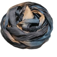 Image 3 of Ready To Ship! 10YD. MOON GLOW HAND DYED SARI SILK RIBBON BY COLOR BURST SILK