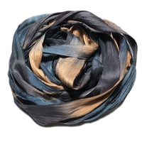 Image 5 of Ready To Ship! 10YD. MOON GLOW HAND DYED SARI SILK RIBBON BY COLOR BURST SILK
