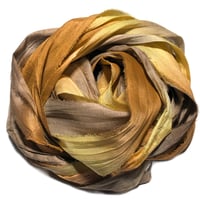 Image 2 of Ready To ship! 10YD. CHOCOLATE CHIP COOKIE HAND DYED SARI SILK RIBBON BY COLOR BURST SILK