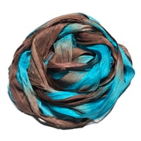 Image 3 of Ready To Ship! 10YD. MEDITERRANEAN SEA HAND DYED SARI SILK RIBBON BY COLOR BURST SILK
