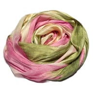 Image 1 of Ready To SHip! 10YD. PASSION FRUIT HAND DYED SARI SILK RIBBON BY COLOR BURST SILK