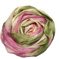 Image 3 of Ready To SHip! 10YD. PASSION FRUIT HAND DYED SARI SILK RIBBON BY COLOR BURST SILK
