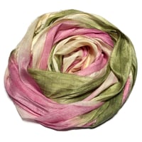 Image 4 of Ready To SHip! 10YD. PASSION FRUIT HAND DYED SARI SILK RIBBON BY COLOR BURST SILK