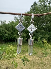 Image 1 of Silver star Quartz earrings