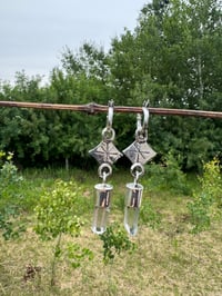 Image 3 of Silver star Quartz earrings